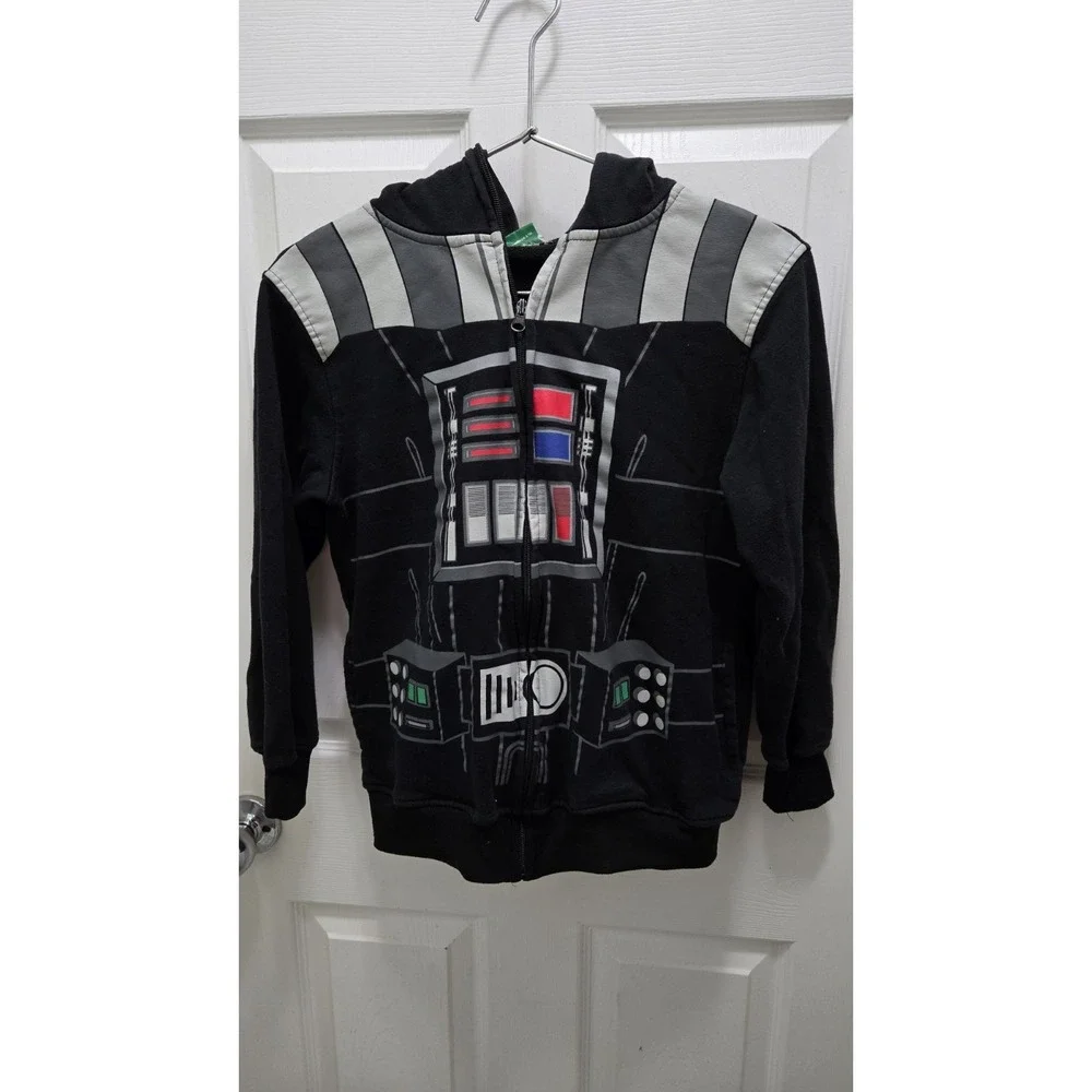 Star Wars Darth Vader Youth Hoodie Zip Up Mask Costume Black Kids Jacket